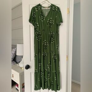 Knox Rose Olive Floral Maxi Dress
